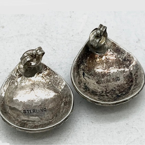 Signed - Irene Chiquito, Navajo. Vintage Sterling Silver Turquoise Earrings
